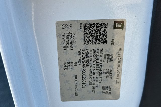 2018 Chevrolet Express Cargo 2500 NA