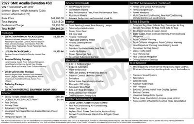 2027 GMC Acadia Elevation