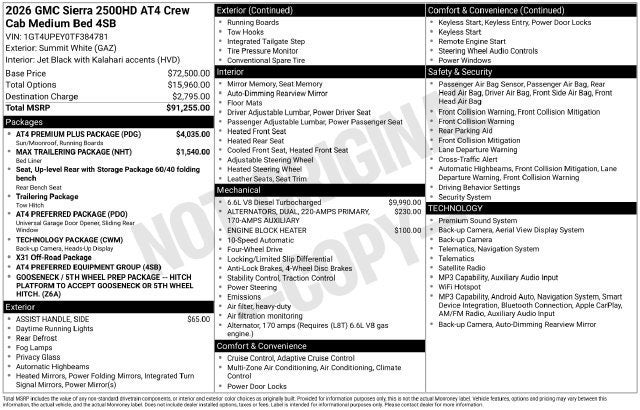 2026 GMC Sierra 2500 HD AT4