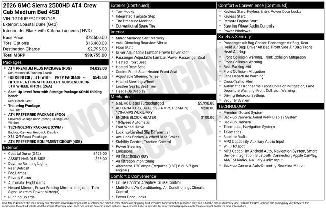 2026 GMC Sierra 2500 HD AT4