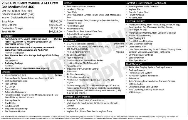 2026 GMC Sierra 2500 HD AT4X