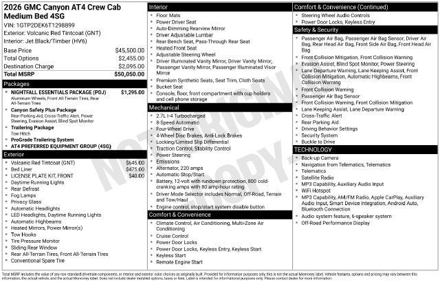 2026 GMC Canyon AT4