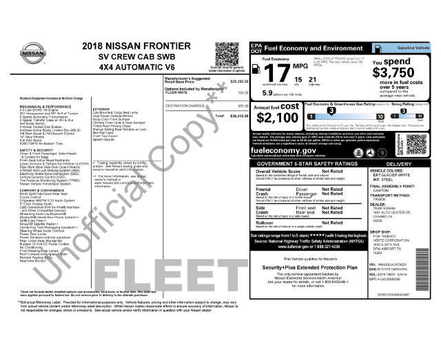 2018 Nissan Frontier SV V6