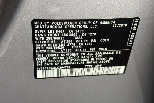 2020 Volkswagen Atlas Cross Sport 2.0T SE w/Technology