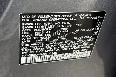 2022 Volkswagen Atlas 3.6L V6 SE w/Technology