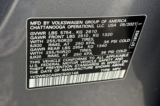 2022 Volkswagen Atlas 3.6L V6 SE w/Technology