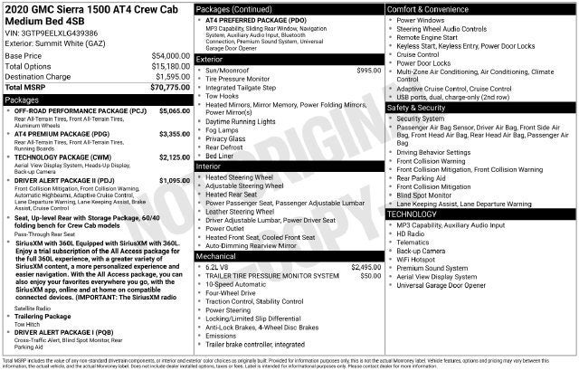 2020 GMC Sierra 1500 AT4