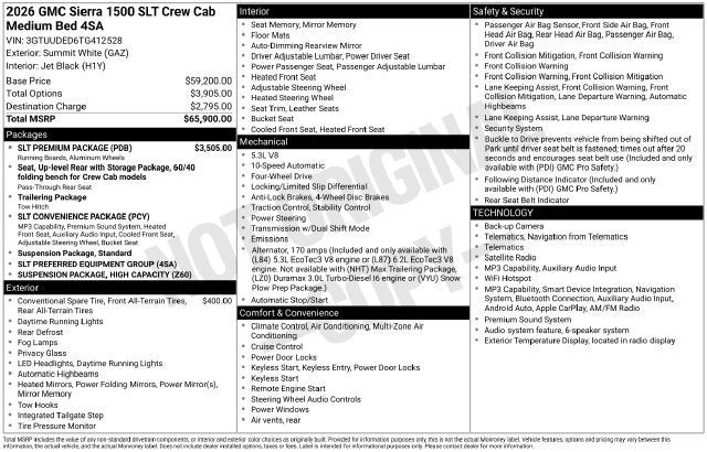 2026 GMC Sierra 1500 SLT